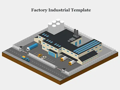 Factory Industrial Template 2.5d free illustration isometric vector