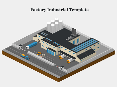 Factory Industrial Template 2.5d free illustration isometric vector