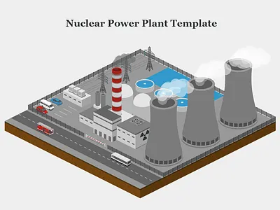 Nuclear Power Plant Template 2.5d free illustration isometric template vector