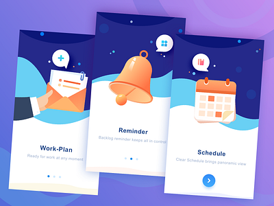 Loading Pages Of Medic Tutor (Tutor Client) app bell bule calendar colors design graphic illustration loading page news orange remind reminder schedule ui work