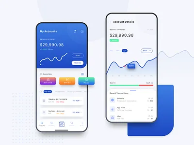 Wallet & more - Light app clean finance graph ios minimal payment ui ui kit ux wallet