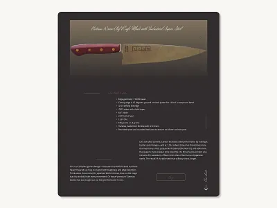 Dribbble Shot Hd 2 chef design knife store design typography ui ux web website