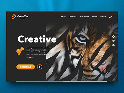 Creative partners landingpage - wip agency creative landing design landing page concept landingpage logo tiger ui ux web wip
