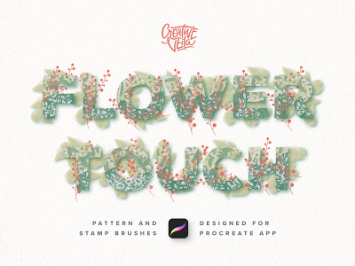 Flower Touch Procreate Brushes apple apple icon berries branches brush creative decoration download floral flower ipad leaves pattern procreate set stamp veila wreath