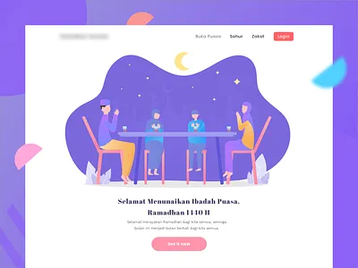 Ramadhan Kareem 1440 H - Marhaban ya Ramadhan banner breaking the fast illustration design dribble flat gradient illustration illustrator ramadhan landing page ramadhan stock stock icons thumbnail ui ux vector web web design