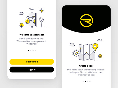 Ridemaker App app bike illustration ios map mobile ride ui