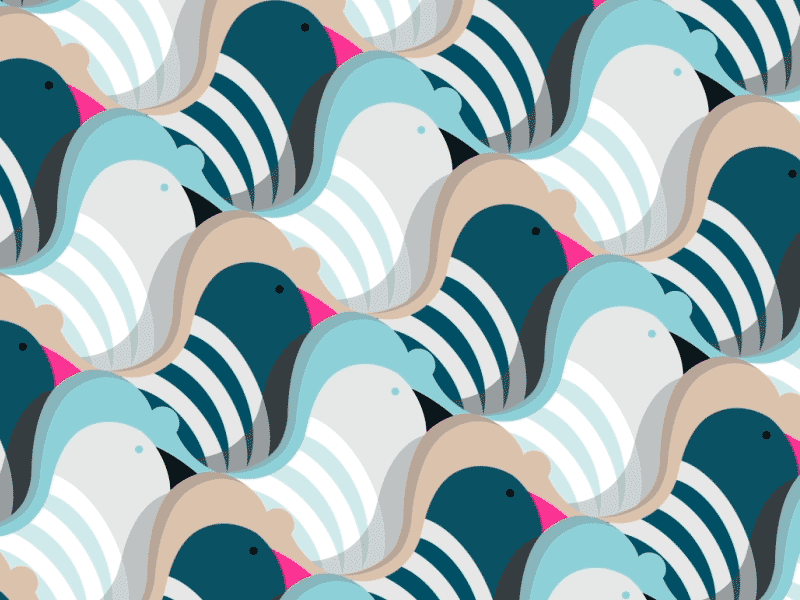 Of Waves & Birds birds designmotion everydaygif illustration patterns singapore sunsetkids tessellation waves wild studio