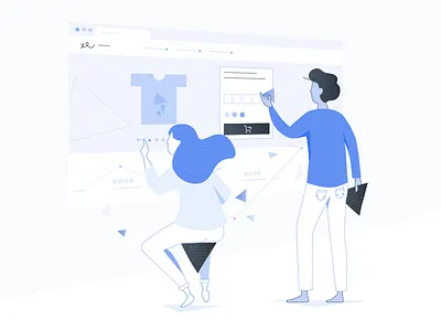 Solidus Partners characters design collaborate design interface ecommerce illustration platform working together