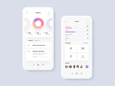 e-Learning APP clean colors design digital elegant flat minimal simple typography ui vector