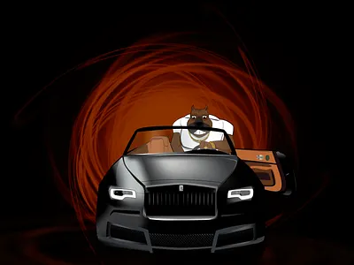 Lucky Dog Rolls Royce album art album artwork album cover art illustration music pop vector