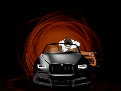 Lucky Dog Rolls Royce album art album artwork album cover art illustration music pop vector