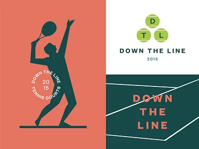 Down The Line brand identity branding identity illustration logo sport tennis type typography visual identity
