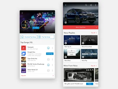 Wynk Music - Artist & Sponsor Album airtel album app audio clean gaana lists minimal music play player podcast rails redesign sound sponsor spotify streaming ui wynk music