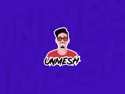 Mascot Identity Design - Unmesh Gite - Personal Branding brand and identity branding design flat icon illustration logo logo design mascot logo minimal type typography vector