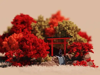 Morning 3d design illustration isometric japan lowpoly magicavoxel pixel art videogames voxel voxel art voxelart