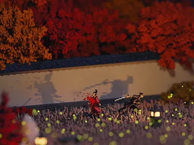 Night 3d illustration isometric japan lowpoly magicavoxel pixel art videogames voxel voxel art