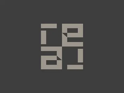 Real Cloth a block board branding design e edification expansion l logo minimalism minimalist monogram negative space r real symbol symmetry type typography