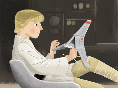 Luke Skywalker with his T-16 Skyhopper fanart illustration art starwars starwarsday
