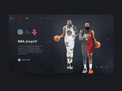 🏀 basketball design live page photoshop play sport ui video web design
