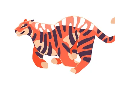 Tiger animal digital art illustration ipad pro procreate tigers vector