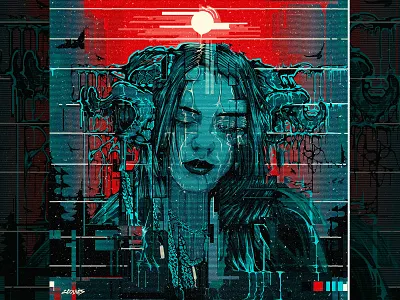Billie Eilish Vector Illustration | #billieXadobe album cover billie eilish billie elish vector vector art vector glitch vector portrait