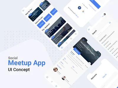 Social Meetup UI ios app design meetup app meetup event app social app ui desgin