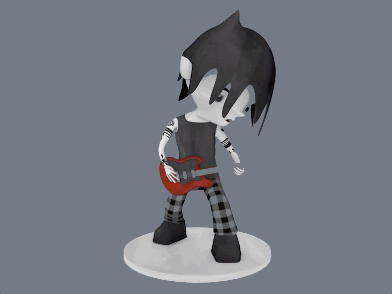 Svank - Rocker Vampire 3d c4d character cinema 4d crow dammne dessignare emo guitar mexico rock rock and roll rock band vampire vampires