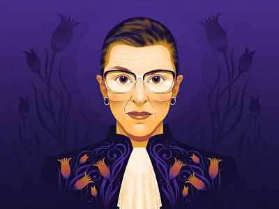 RBG creativewomen digital illustration illustrated portrait illustration illustrator inspiring women portrait rbg womens rights womenwithpencils