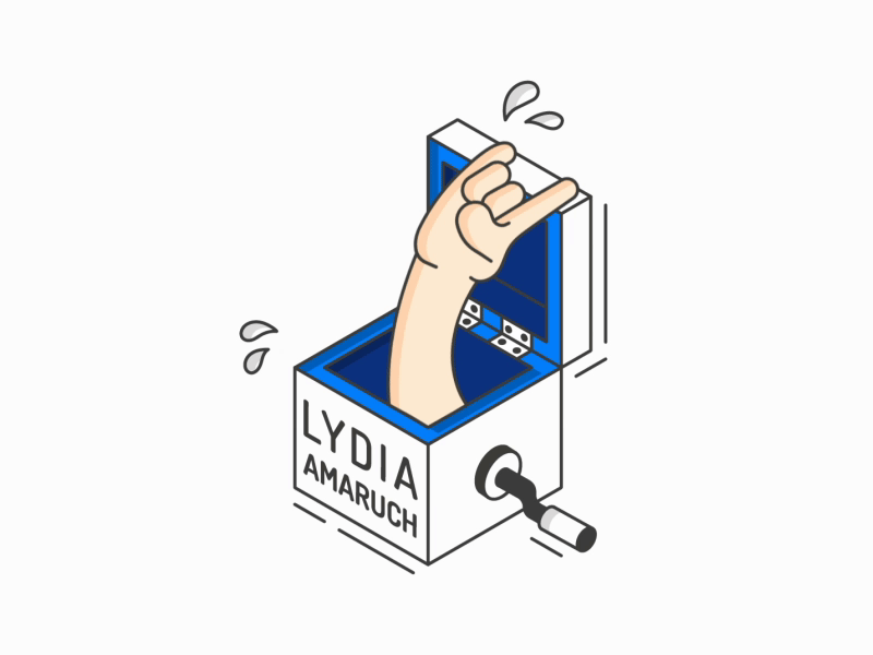 Rock In The Box aftereffect animation box design flat gif hand icon illustration motiongraphic perspective rock web