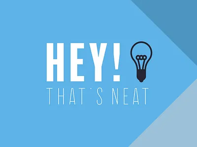 Hey That's Neat! blue branding design icon illustration light bulb logo typography vector youtube