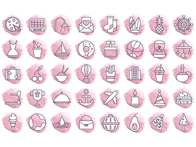 40 Free Instagram Story Highlight Icons cover free freebie graphics highlight highlighter icon icon set icons ig instagram instagram stories instagram story instagram story highlight icons social media vector