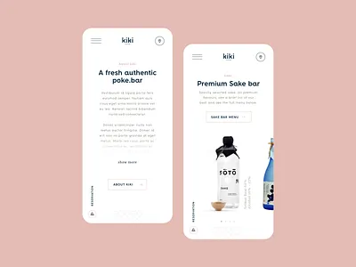 Kiki Poke Bar Mobile bar bowl clean design duall food interface iphone minimalistic mobile poke portugal sake sushi ui ux web web mobile website