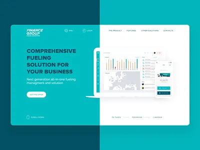 Finance Group website adobe xd app dashboard design green landing lithuania start up truck ui ux web