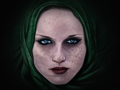 Illustration Practice eyes illustration scarf woman