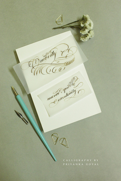 Quiddity calligraphy calligraphywithflourishing pointedpencalligraphy priyankacallidesigns