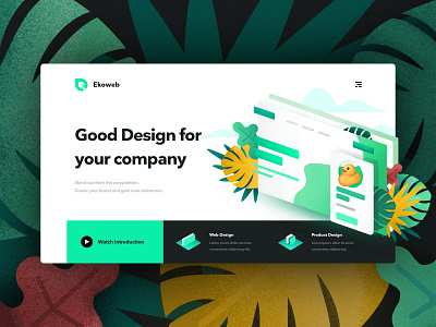 Landing Page Research agency branding design duck flat green illustration jungle landing page logo typography ui ux vector web website