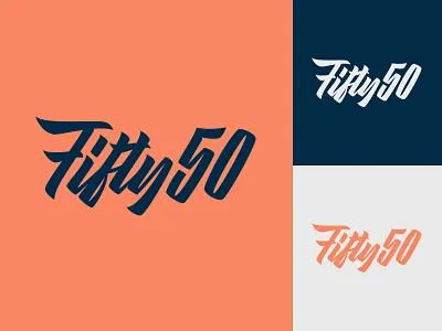 Fifty50 - Logo for design agency from UK branding calligraphy clothing design fashion font free hand lettering identity lettering logo logotype mark packaging script sketches streetwear type typo typography