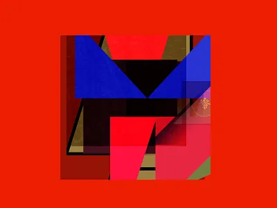 M geometric m red shapes