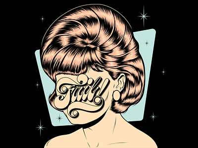 Fail Lady illustration lettering psychedelic retro surrealism type typography vector vintage