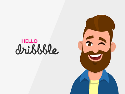 Hello Dribbble! illustration typography
