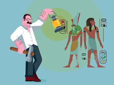 Howard Carter .ai carter egypt portrait press tutankhamun vector