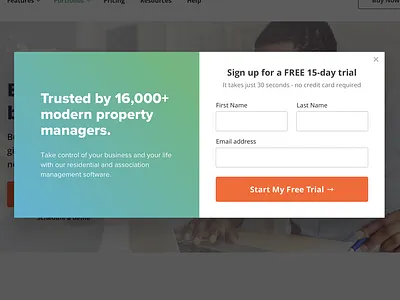 Modal Popup Exploration form modal popup property management