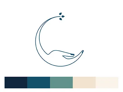 Massage Therapy Logo Mark comfort feminime hand logo logo logo mark design logo mark symbol logo mark symbol icon massage therapy moon logo moon phases mother earth mother logo relaxation wheat logo