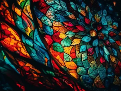 Vibrant colors illuminate fractal pattern on glass backdrop 3d animation logo motion graphics