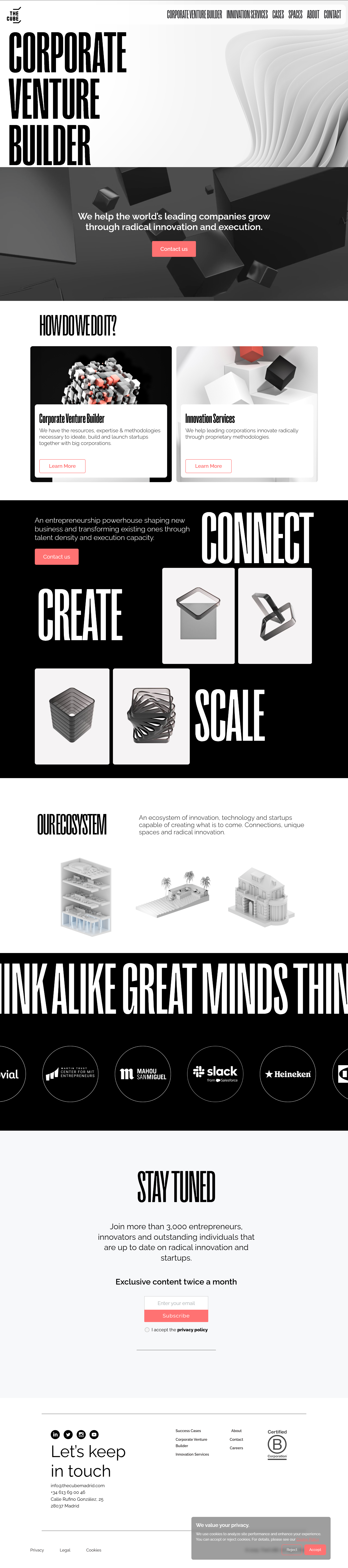 The Cube Madrid website design design elementor website website design wordpress