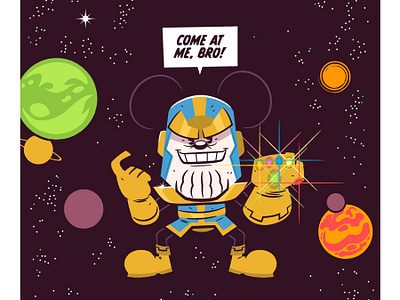 Come at me, bro! disney illustration marvel mickey thanos vector