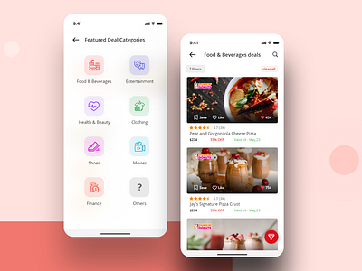 Deals & Discounts iOS Application app cards colors deals discounts ios offers typography ui ux vector visual design