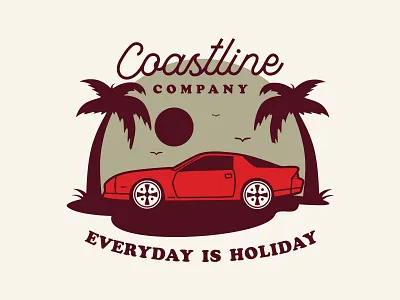 Summer Beach Car beach branding car clothing goods icon illustration inspiration logo modern palm summer typography vintage