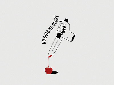No Guts No Glory apple design graphic art icon illustration killing eve knife logo minimalist typography vector