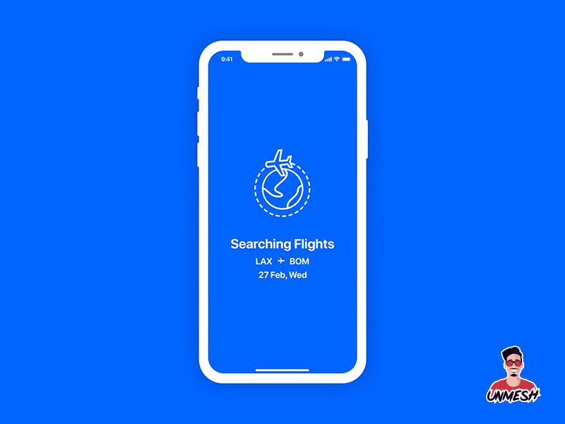 Loading Screen - Flight Booking App animation app dailyui design flat interaction animation interaction design minimal typography ui ux vector